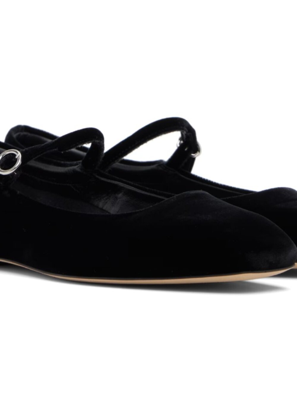 Aeyde Black Uma Velvet Mary-Jane Flats Size 8,Like New